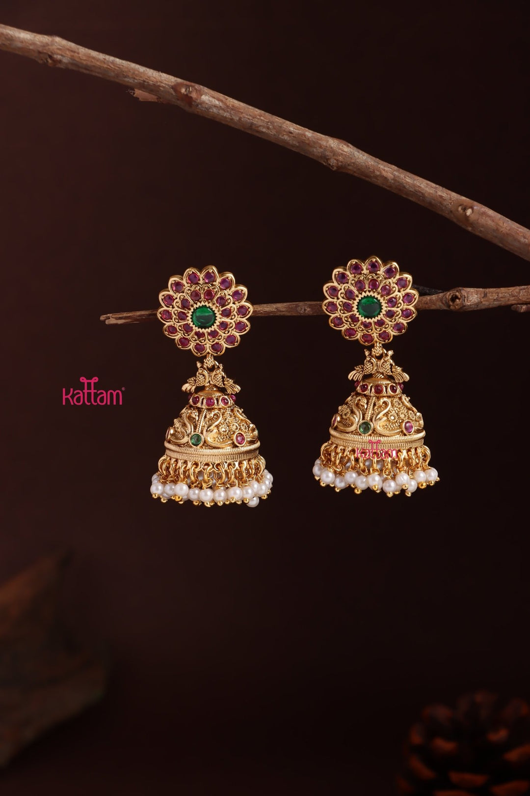 SunFlower Peacock Jhumka - E1231