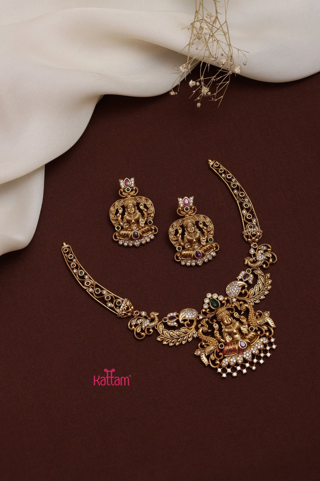 Swarna - Goddess Peacock Hasli Choker - N3654