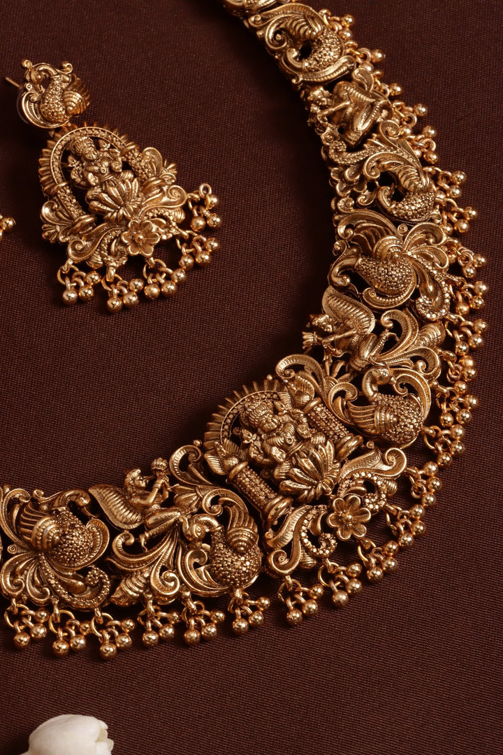Swastika Semibridal Choker - Gold Trims - N4126