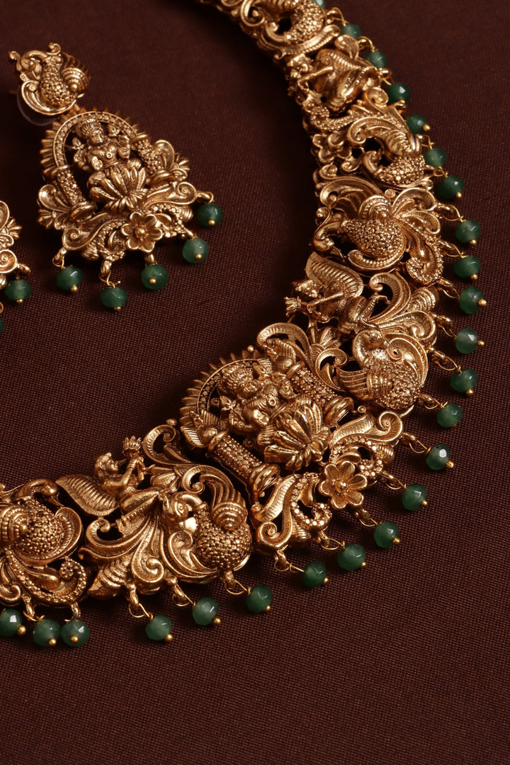 Swastika Semibridal Choker - Green - N4124