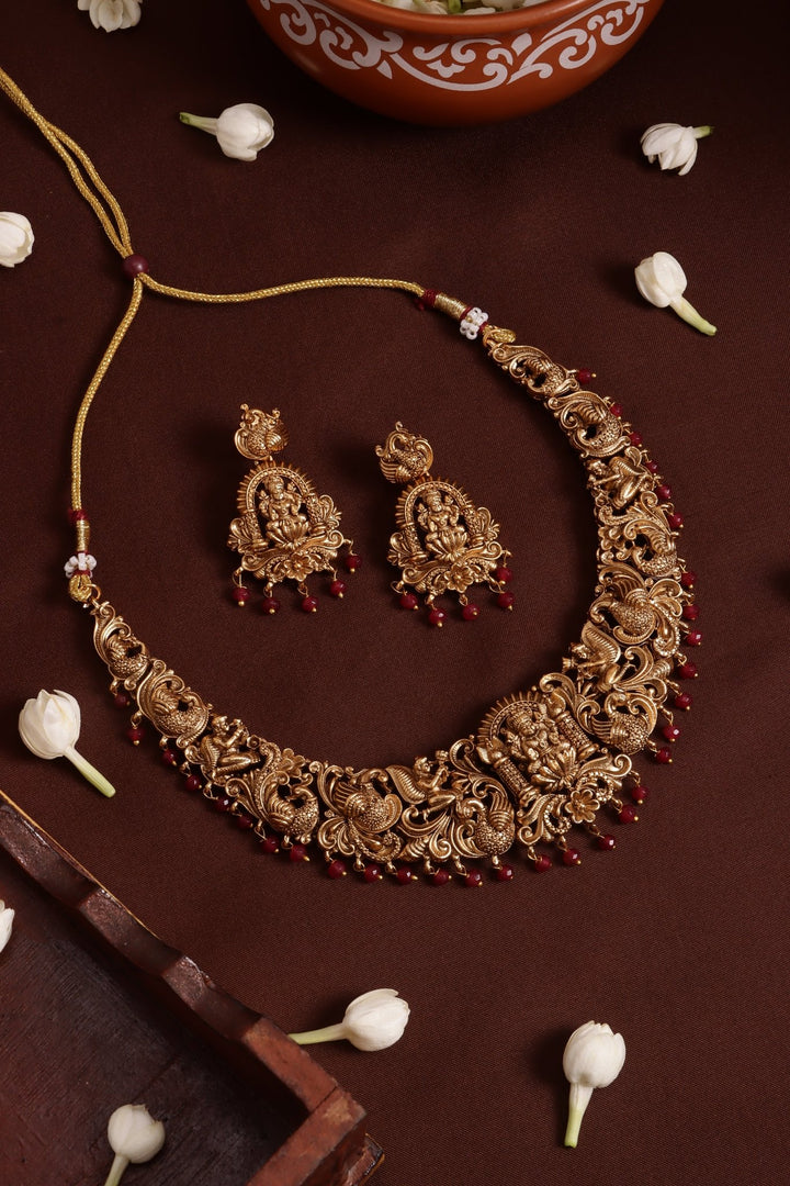 Swastika Semibridal Choker - Maroon - N4123