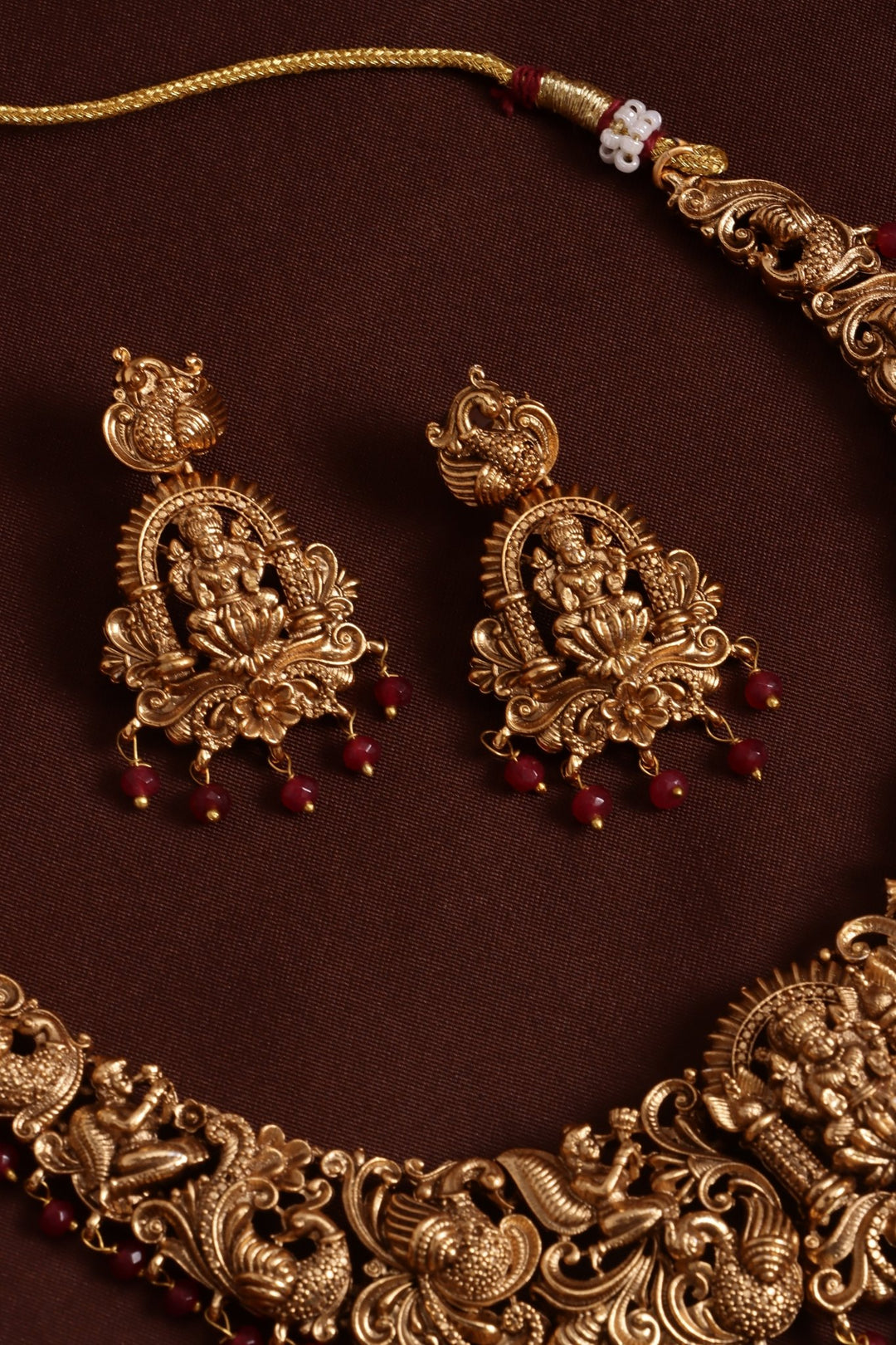 Swastika Semibridal Choker - Maroon - N4123
