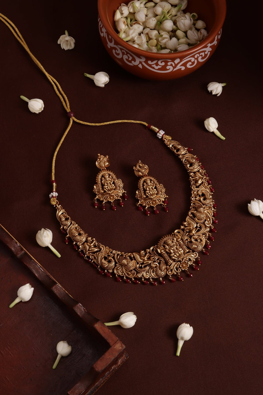 Swastika Semibridal Choker - Maroon - N4123