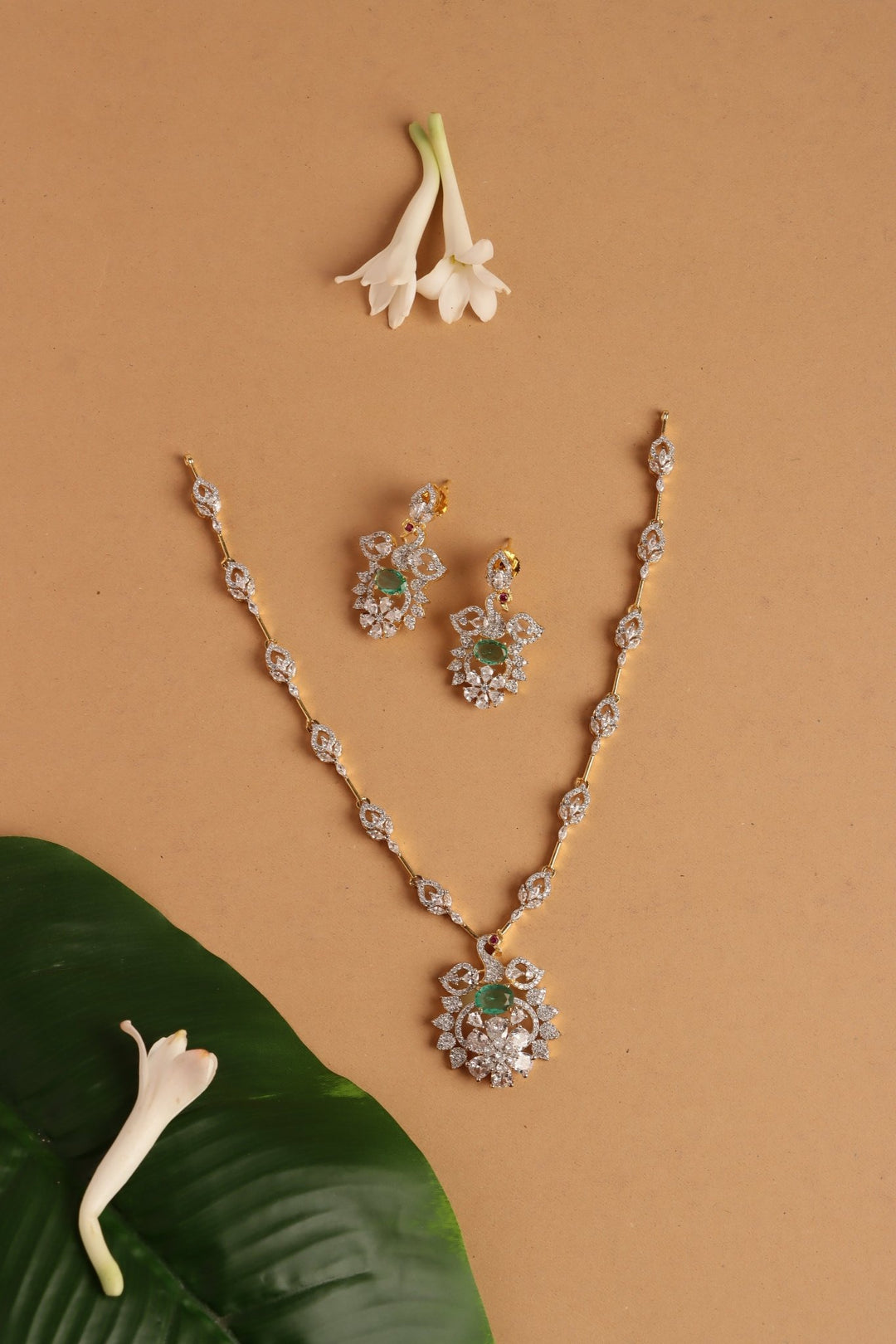 Sylvia - AD Stone Peacock Necklace - N5399
