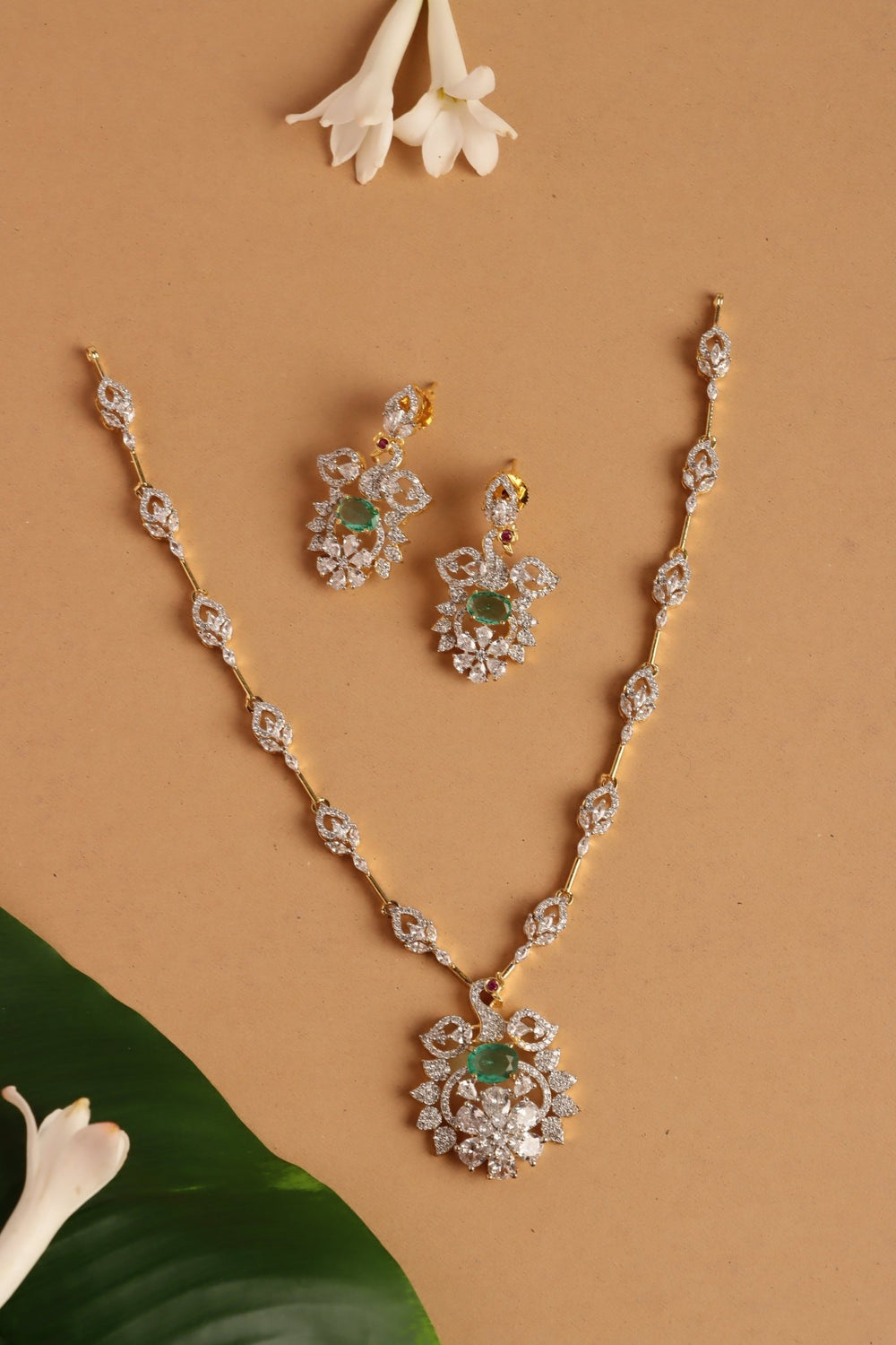 Sylvia - AD Stone Peacock Necklace - N5399