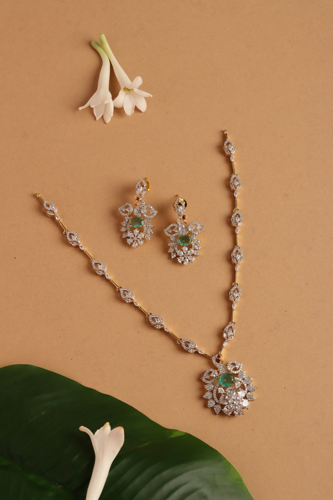 Sylvia - AD Stone Peacock Necklace - N5399