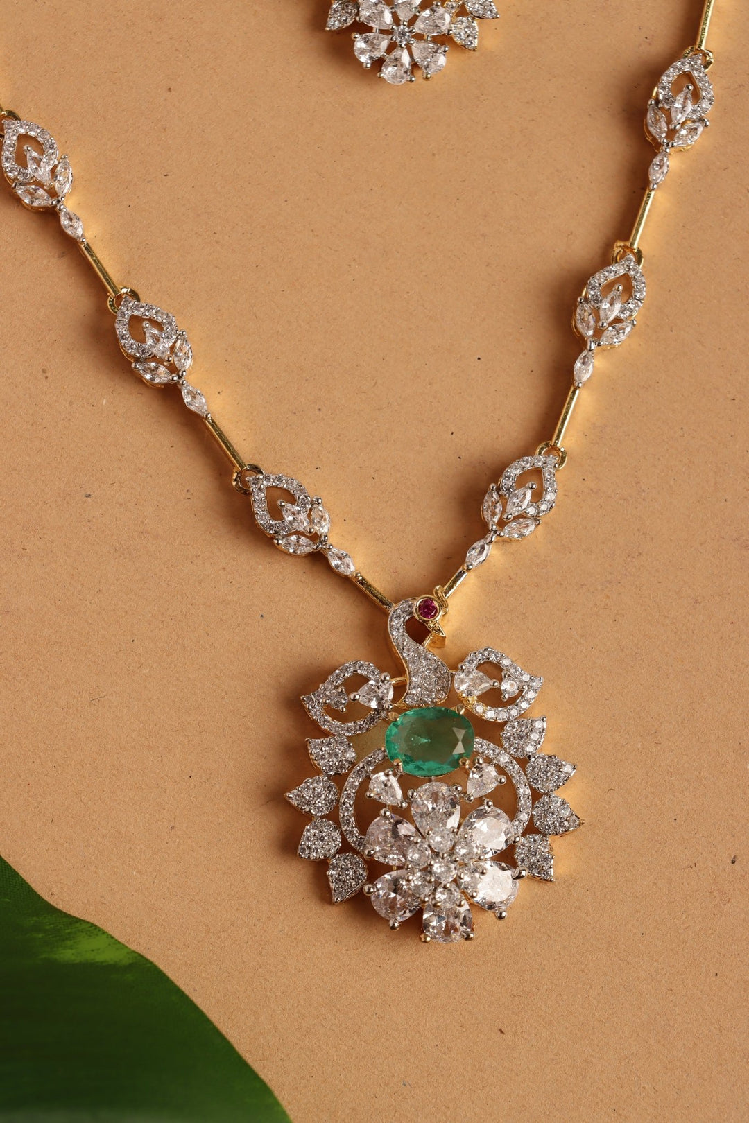 Sylvia - AD Stone Peacock Necklace - N5399