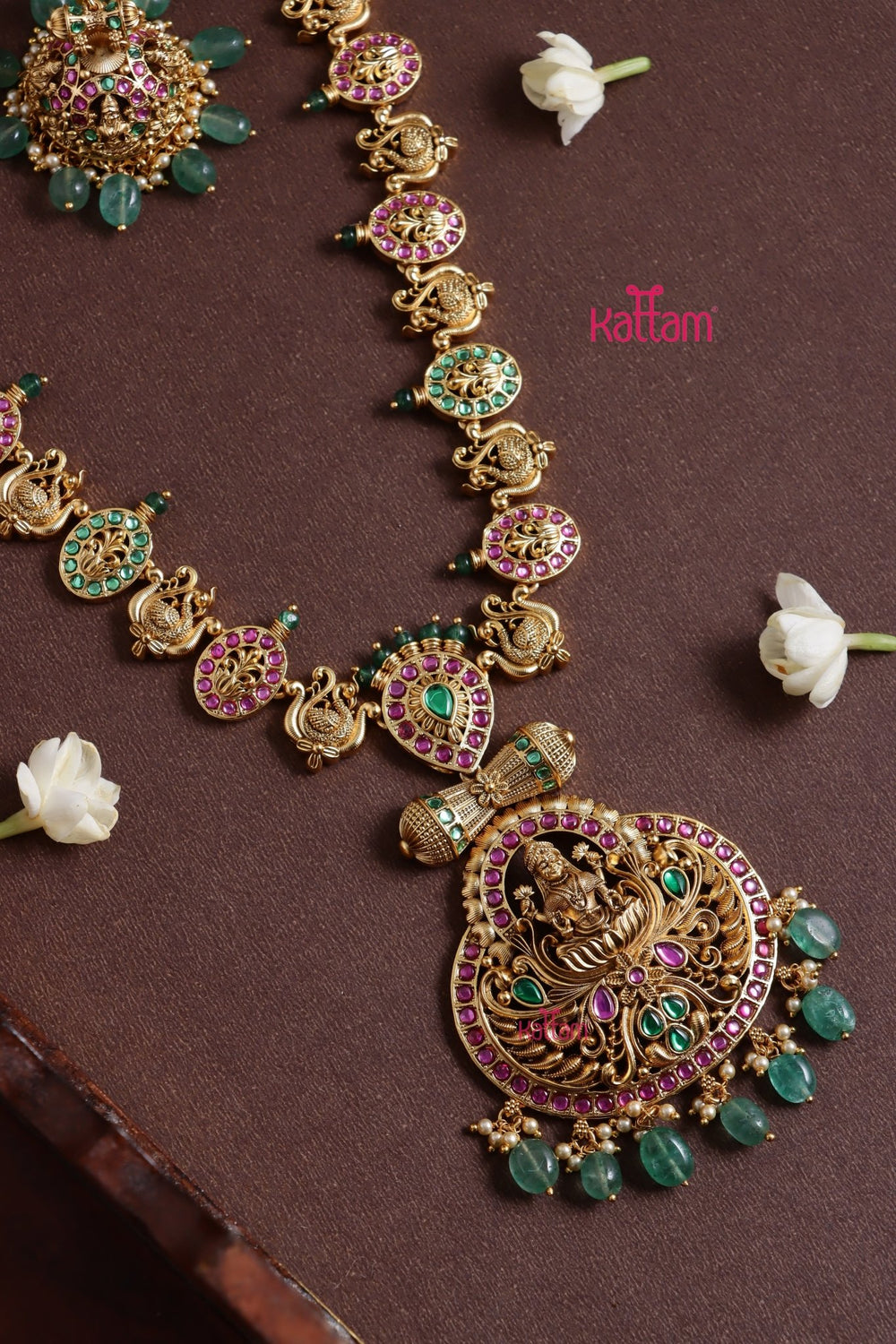 Tamizhini - Goddess Pendant Stone Haram - N3778