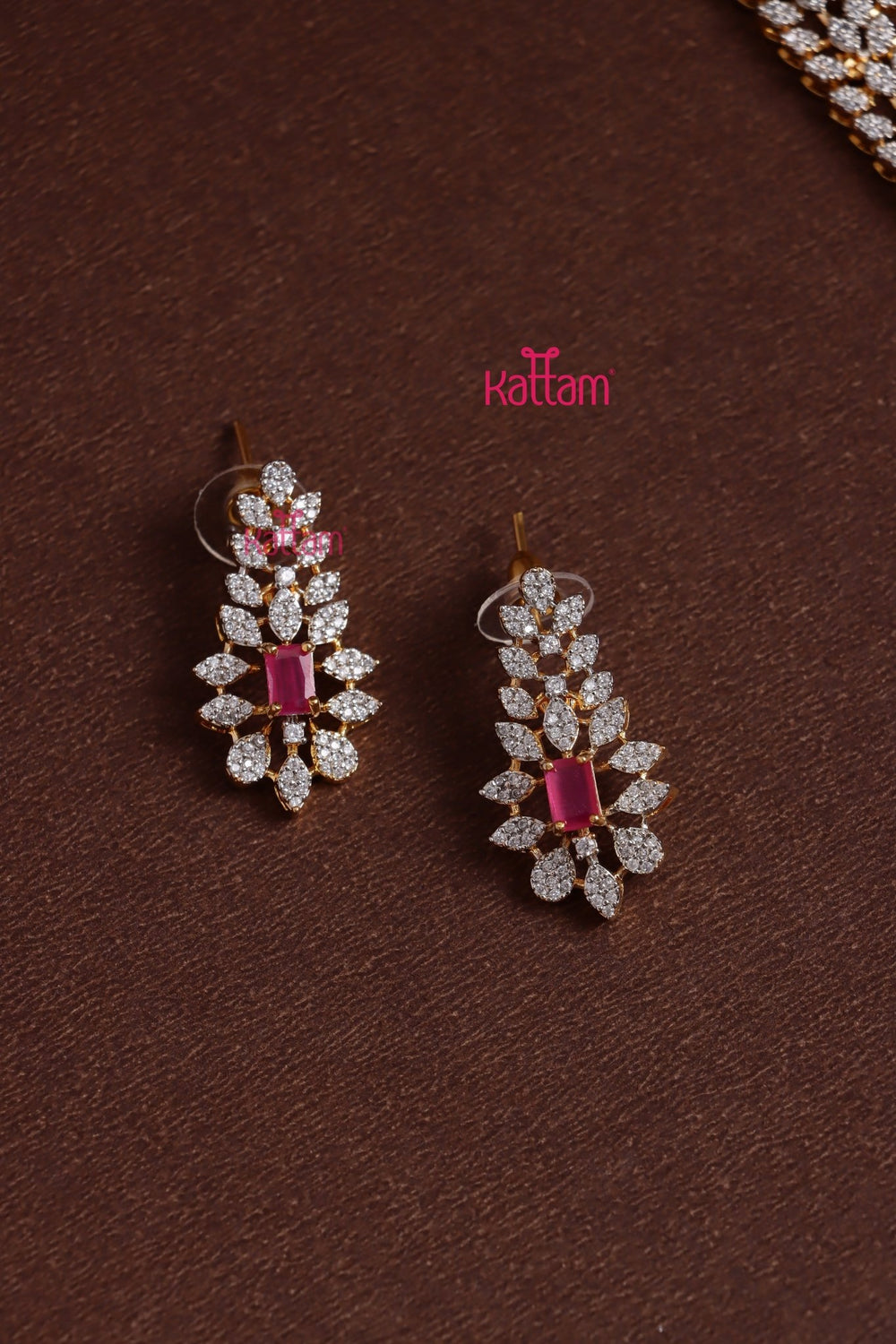 Tanisha - AD Ruby Stone Leaf Haram - N5325