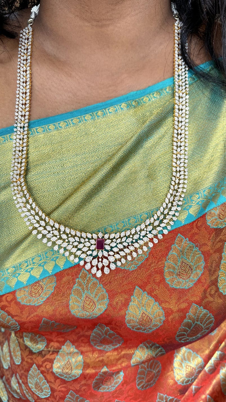 Tanisha - AD Ruby Stone Leaf Haram - N5325