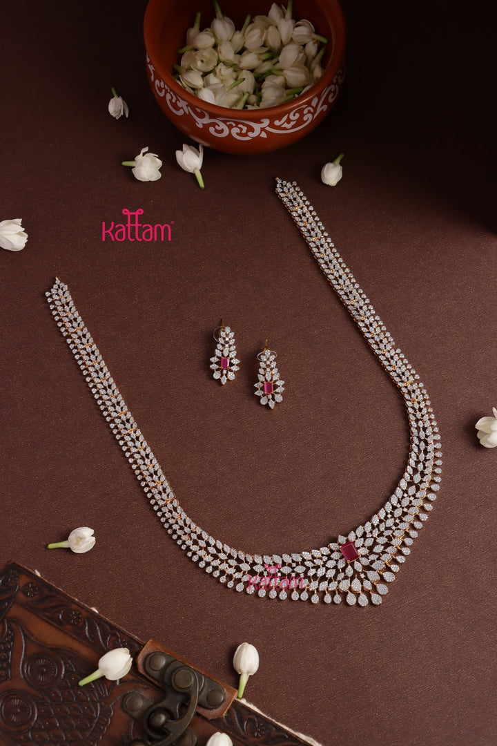 Tanisha - AD Ruby Stone Leaf Haram - N5325