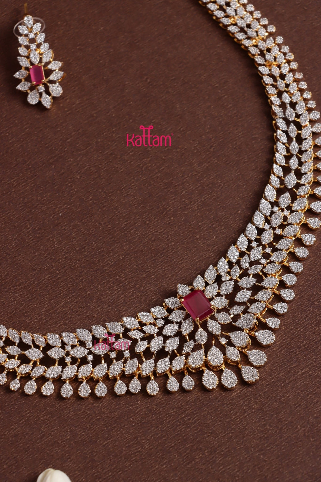 Tanisha - AD Ruby Stone Leaf Haram - N5325