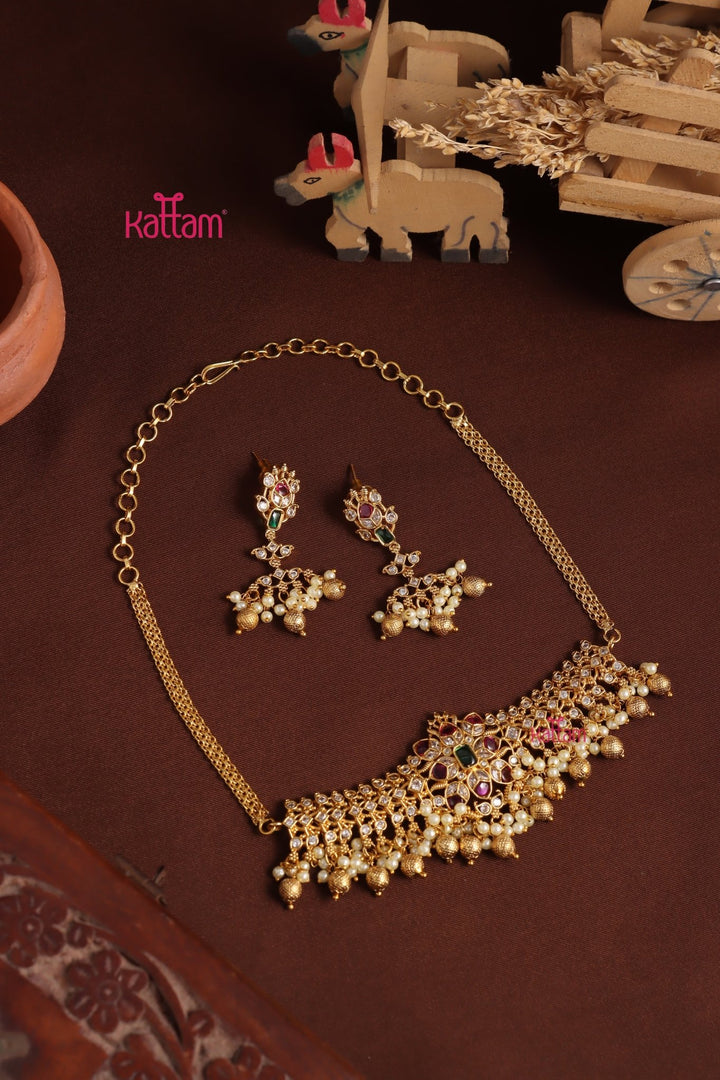 Taruni - Multistone Patterned Choker - N3954