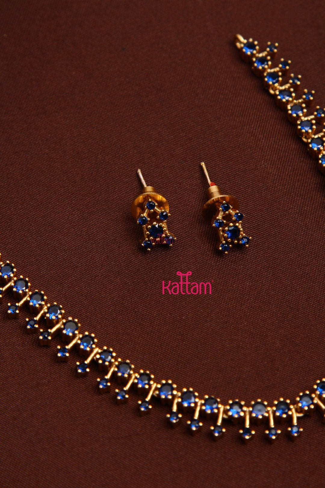 Teena - AD Spike Blue Choker - N5192