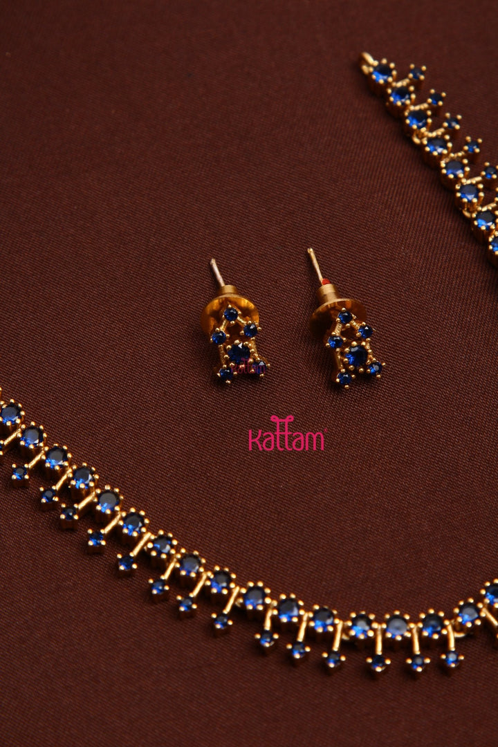 Teena - AD Spike Blue Choker - N5192