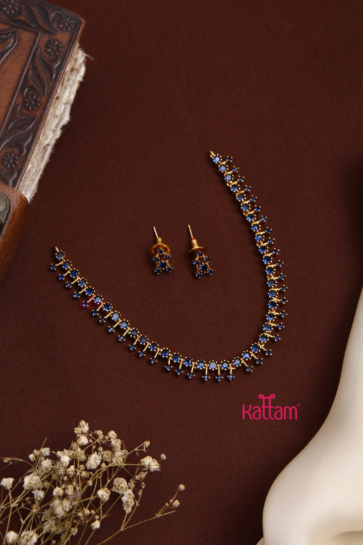 Teena - AD Spike Blue Choker - N5192