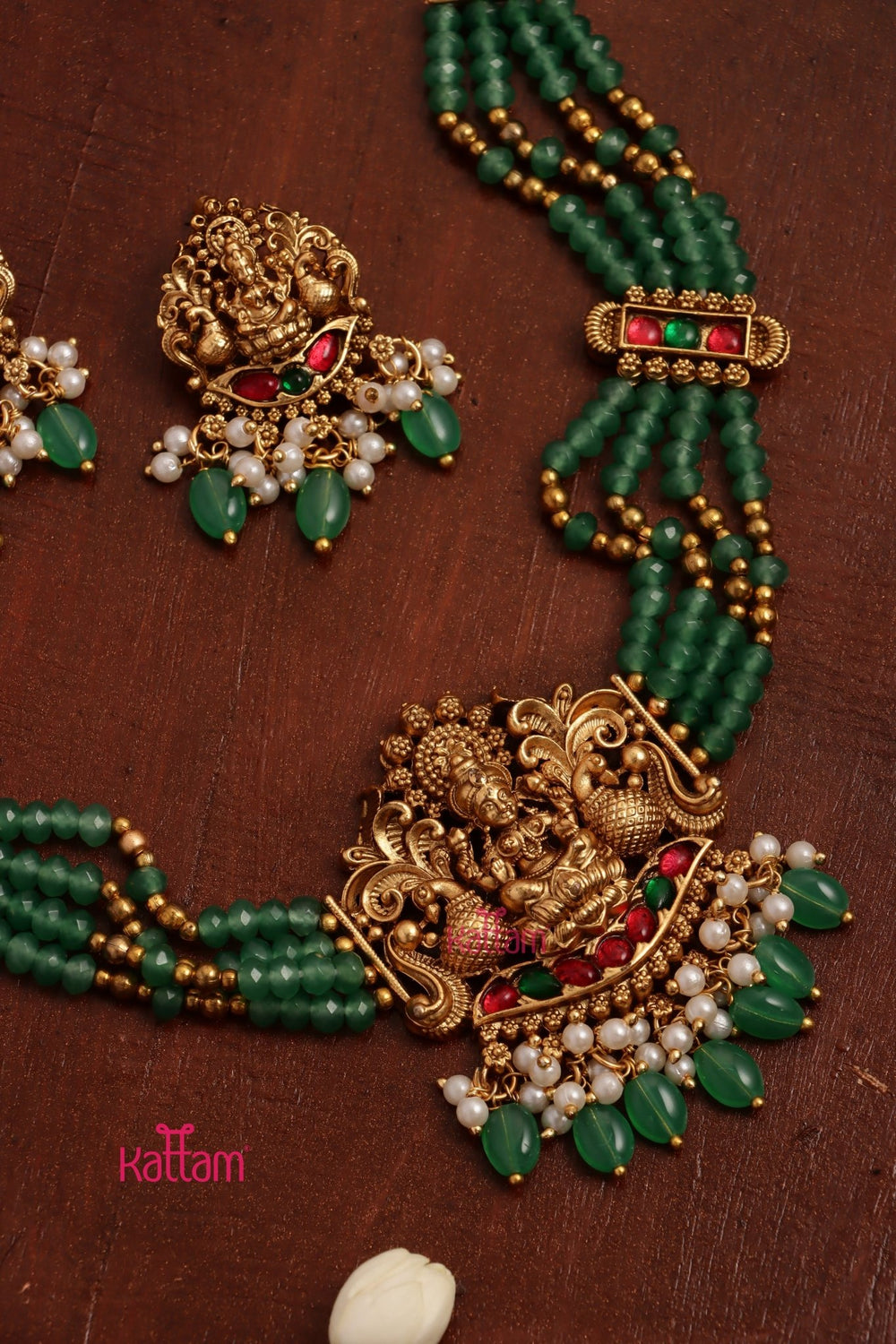 Thamayanthi - PastelGreen Beaded Choker - N3683