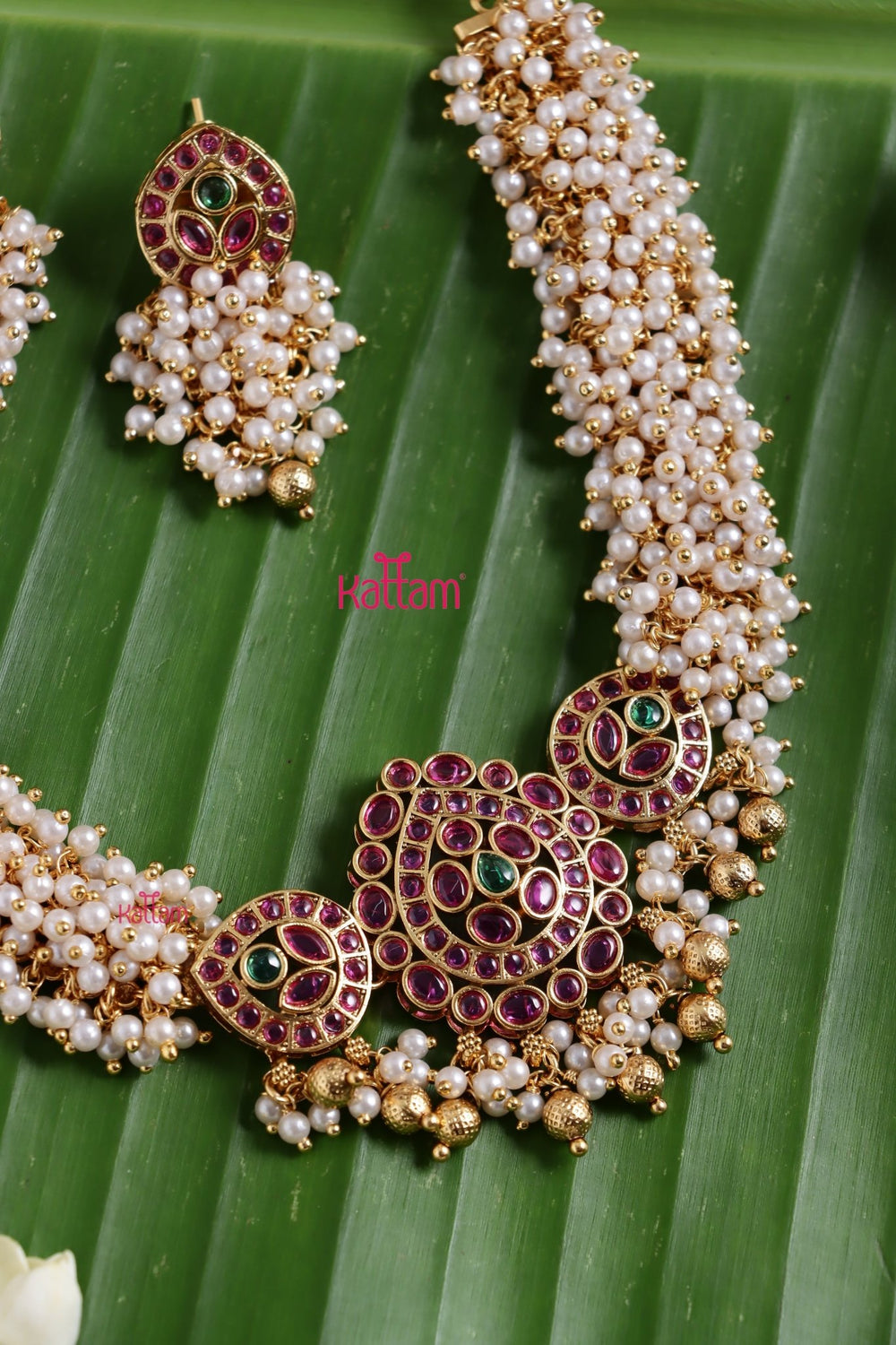 Thilaga - Cluster Pearl Choker Set - N3763