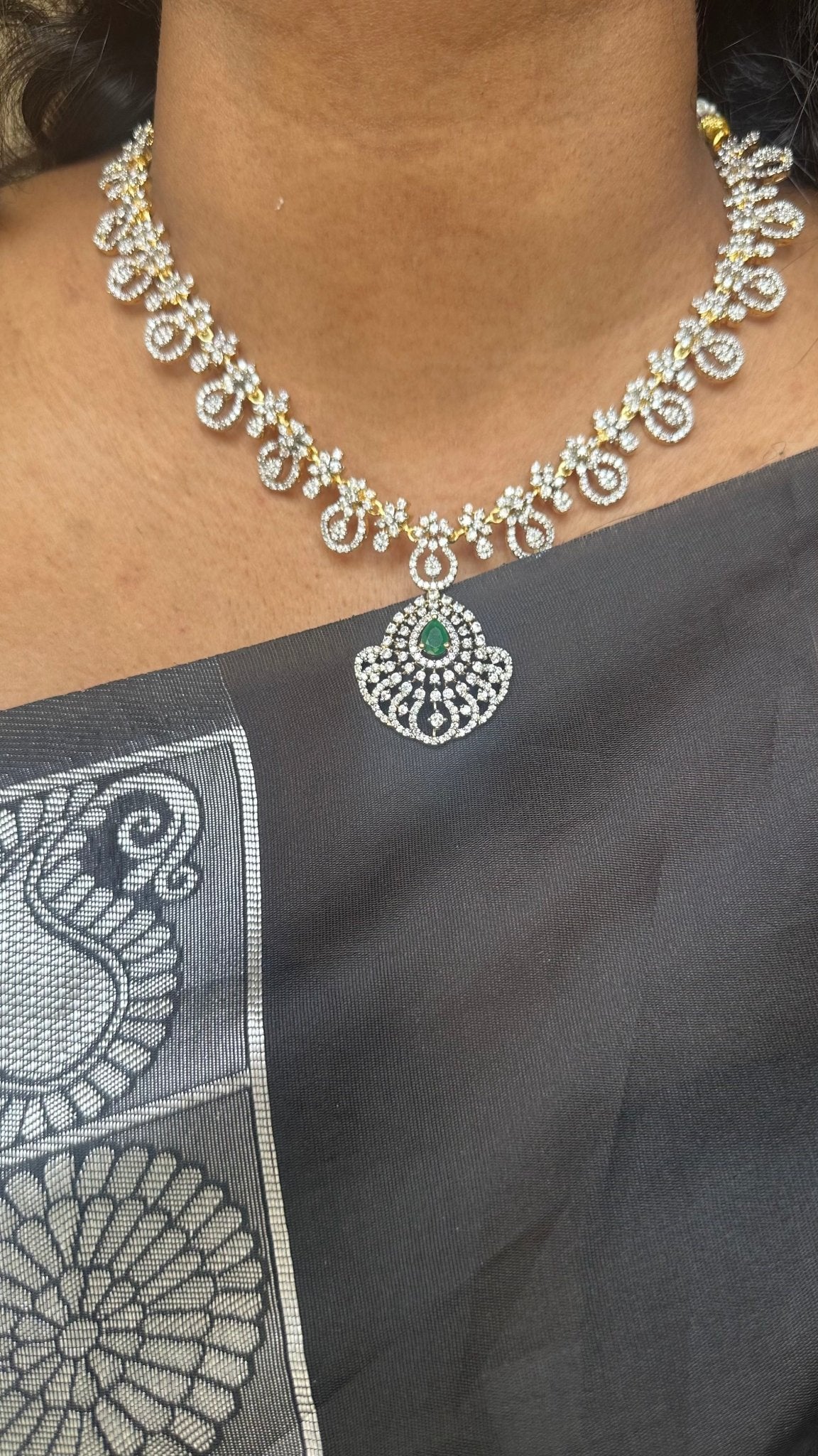 Thilak American Diamond Short Necklace Kattam