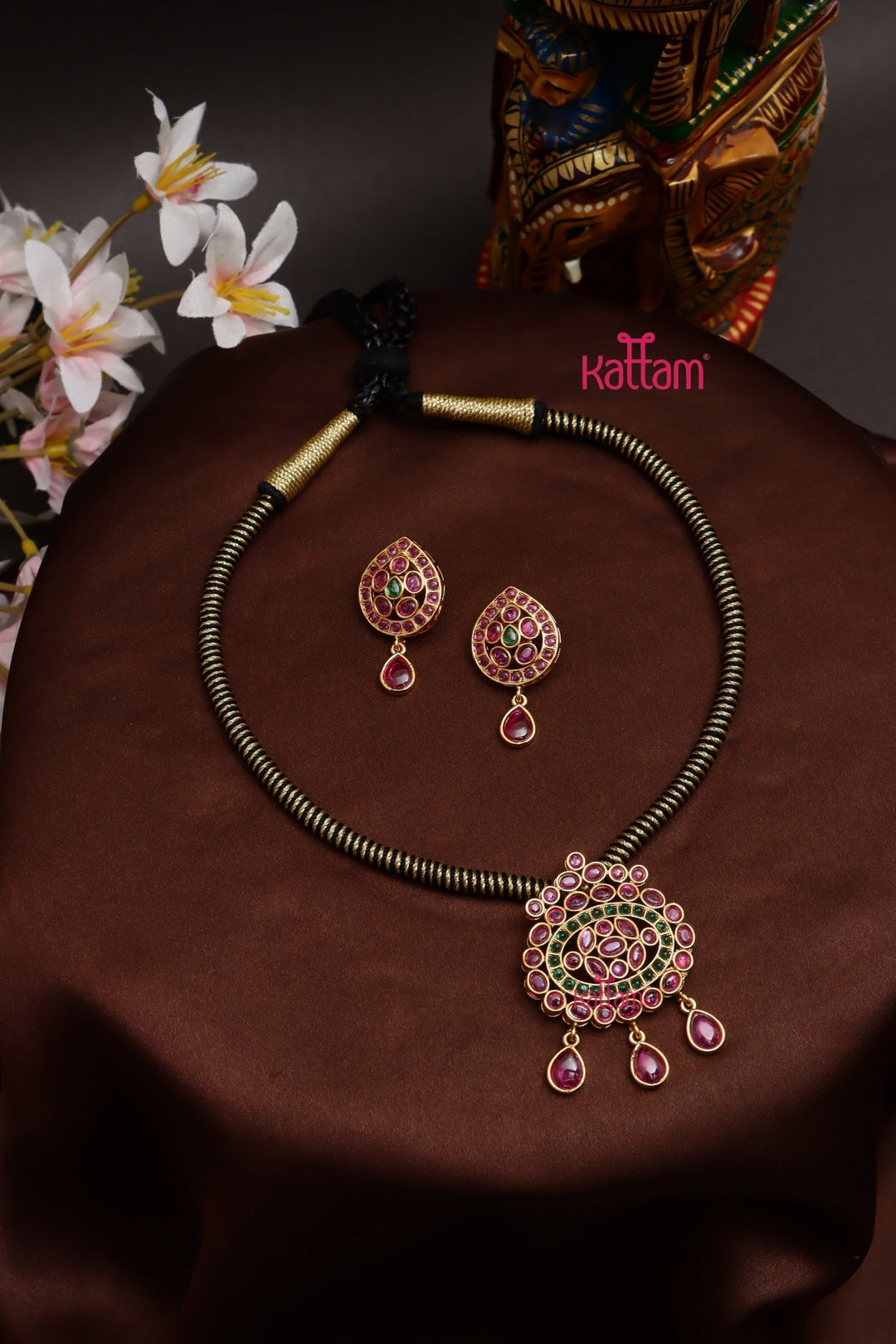 Thilak Drop Stone Handmade Choker - N3767