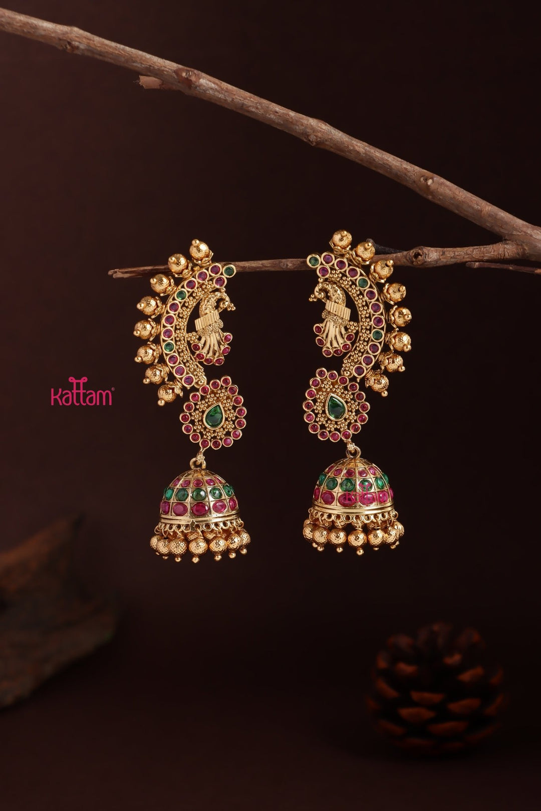 Thilak Peacock Earcuff Jhumka - E1252