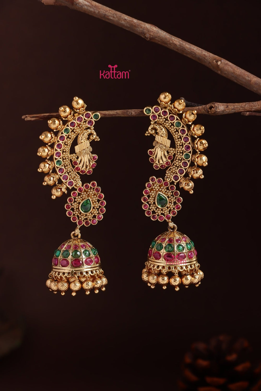 Thilak Peacock Earcuff Jhumka - E1252