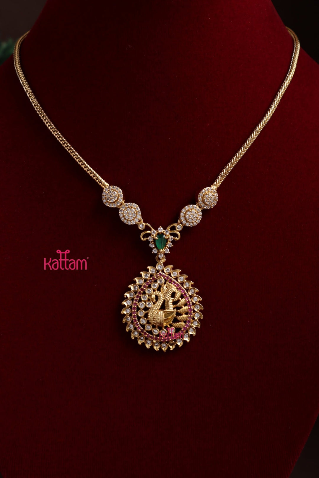 Thilak Peacock Stone Necklace - N3860