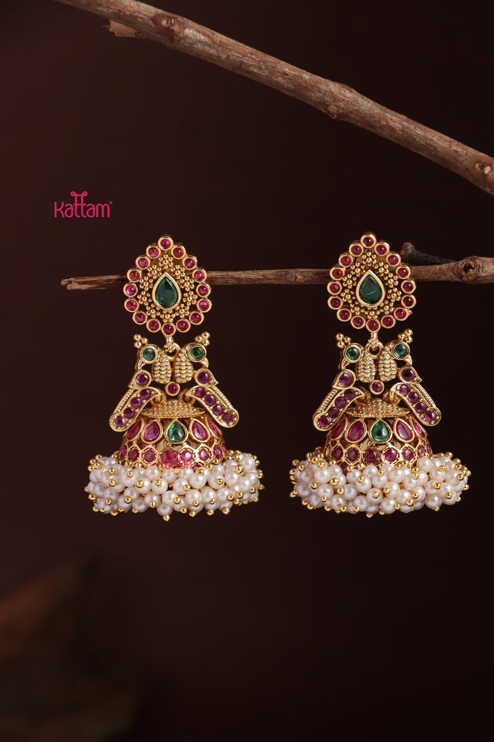 Thilak Pearl Cluster Jhumka - E1235