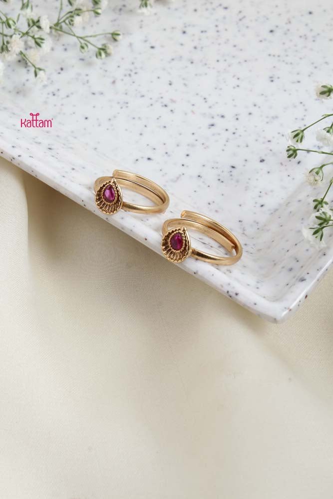 Thilak Stone Toe Ring ( Adjustable) - TR003