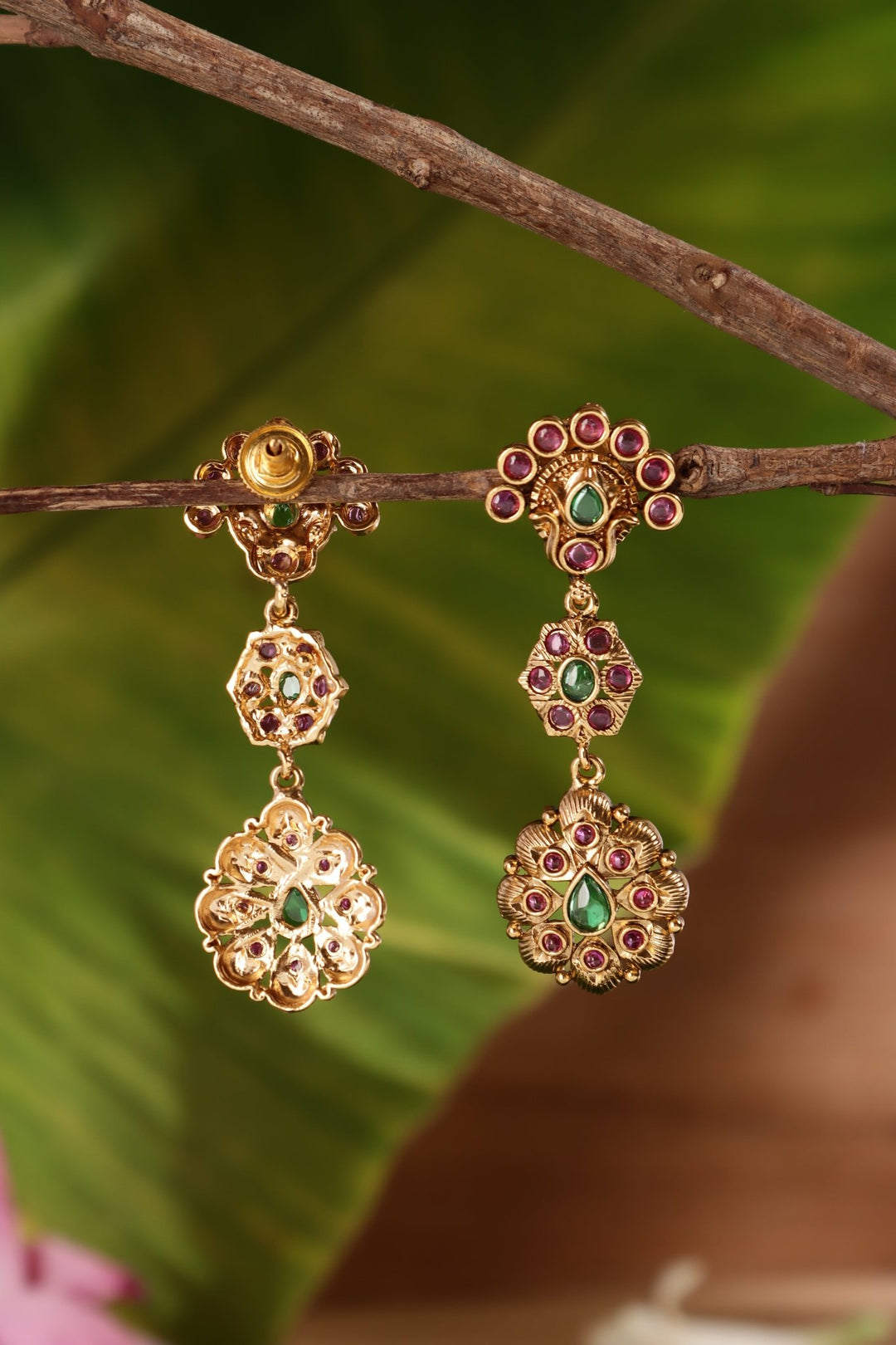 Thillak Patterned Drop Earring - E1490