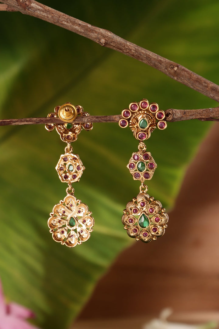 Thillak Patterned Drop Earring - E1490