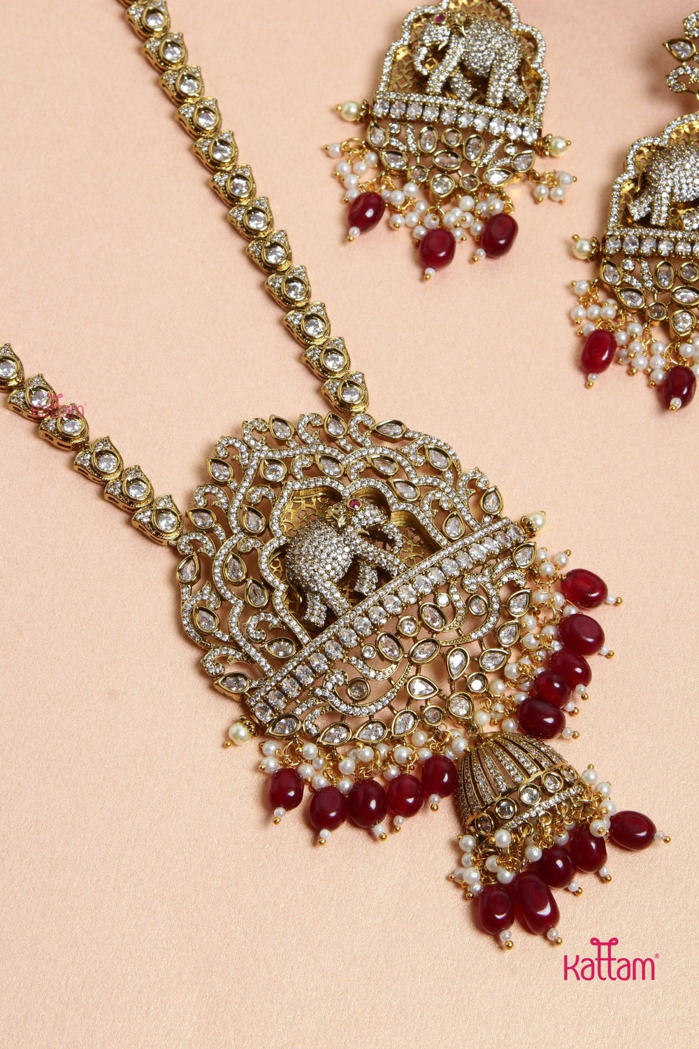 Thisha Premium Victorian Motif Haram - Maroon - N6126