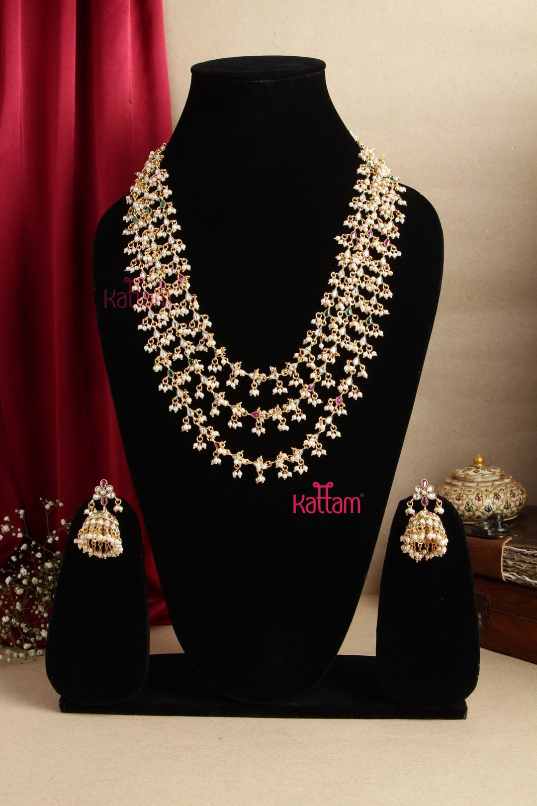 Three Layered Pearl Mala - N2789