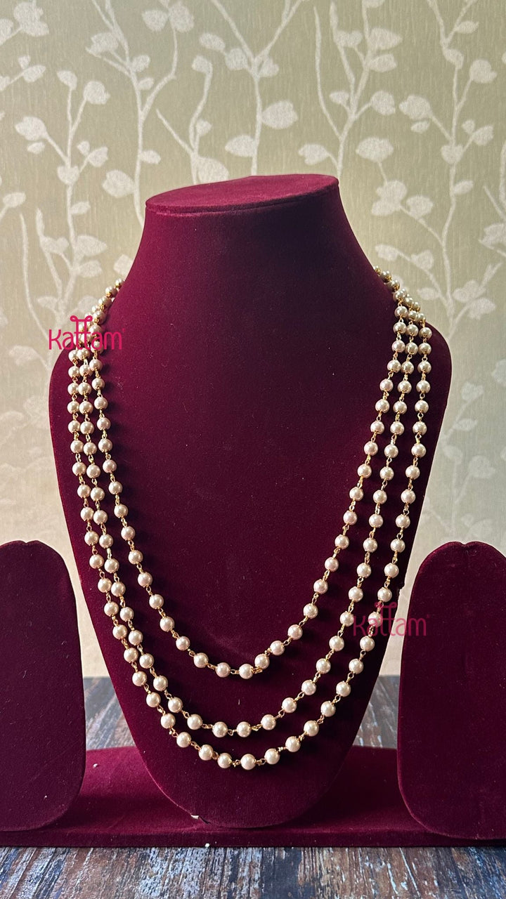 Three Layered Pearl Mala - N2934