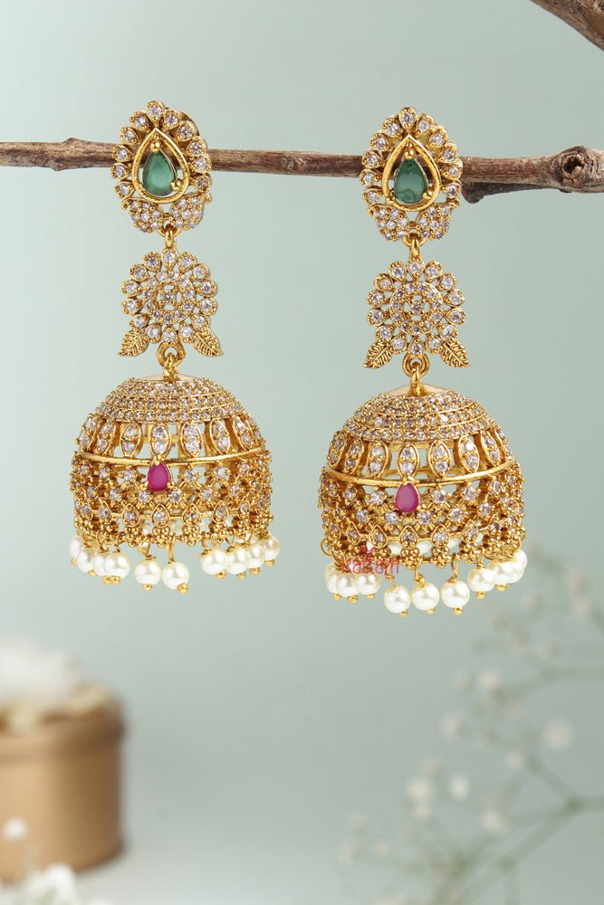 Tilak Grand AD Stone Jhumka - E717