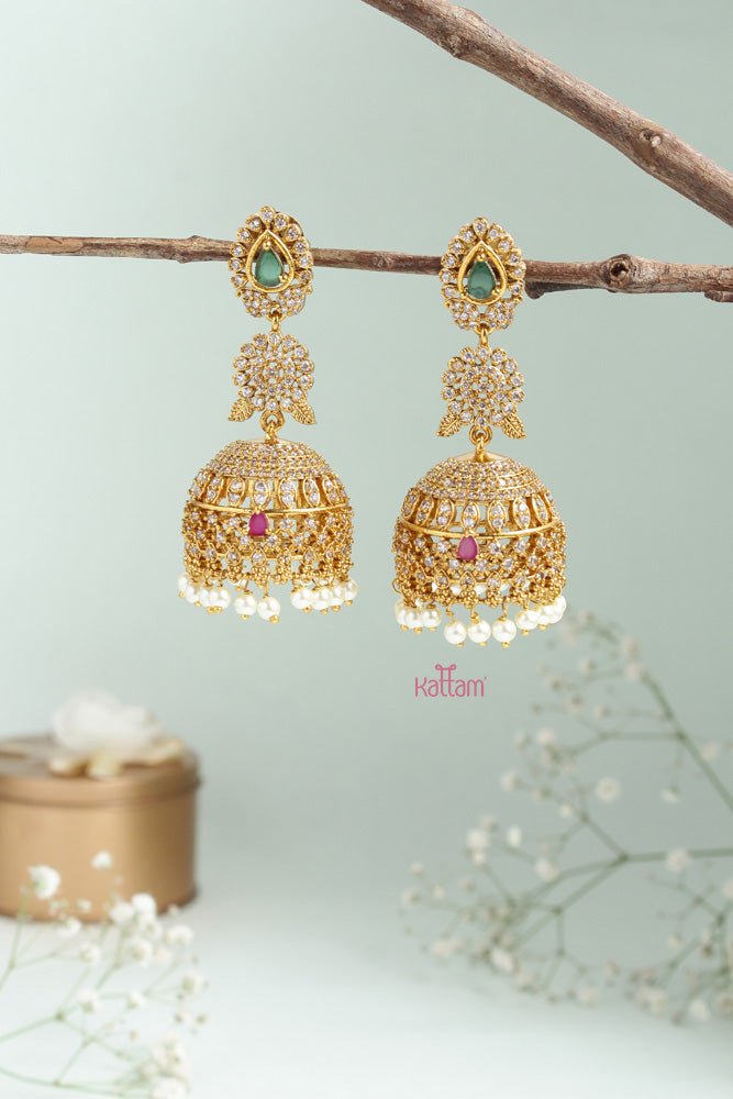 Tilak Grand AD Stone Jhumka - E717