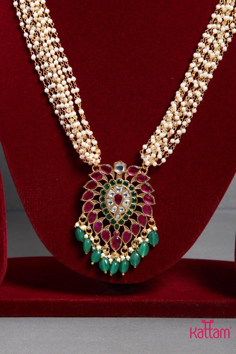 Tilak Kundan Pendant Pearl Mala - N1413