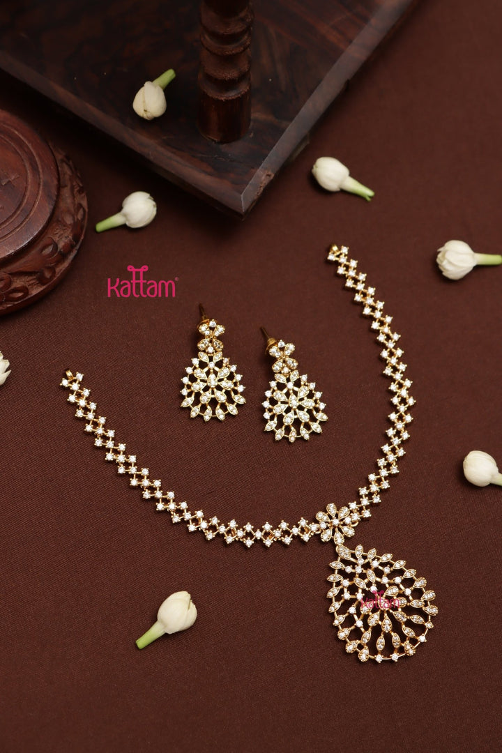 Tiya - AD Stone Short Necklace - N5391
