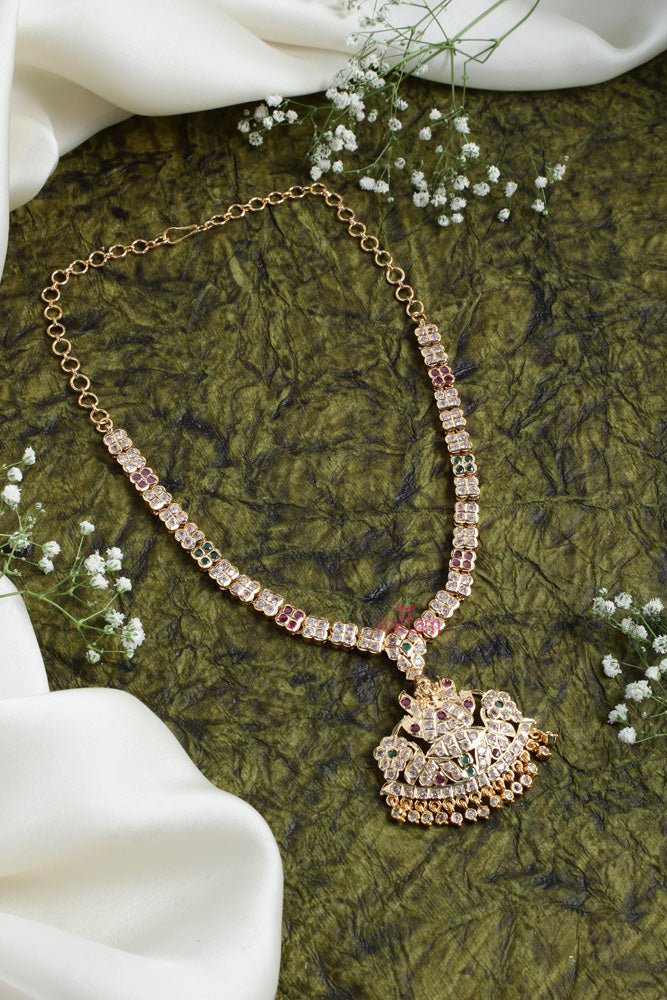 Traditional Goldtone Goddess Stone Necklace - N2432