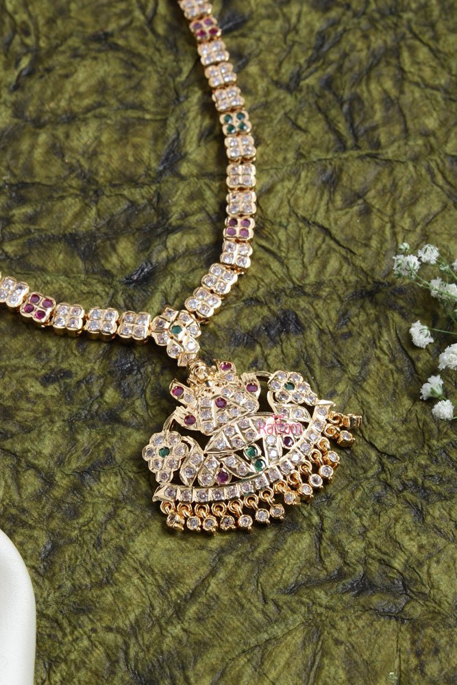 Traditional Goldtone Goddess Stone Necklace - N2432