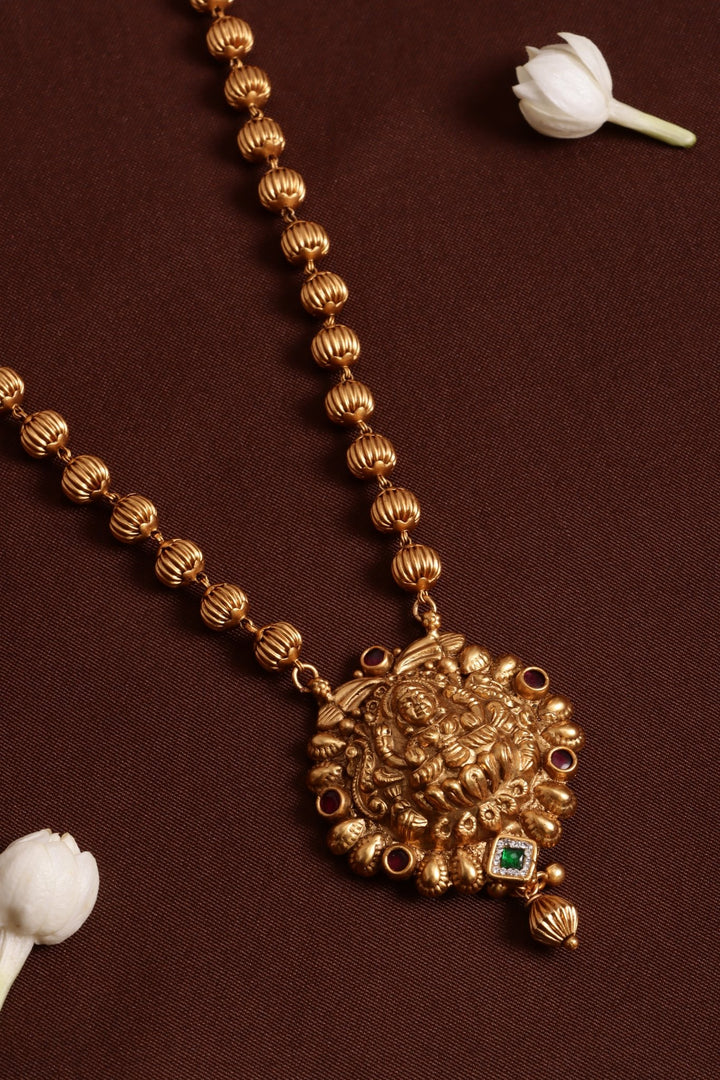 Traditional Lakshmi Temple Chain ( No Earrings ) - N4110