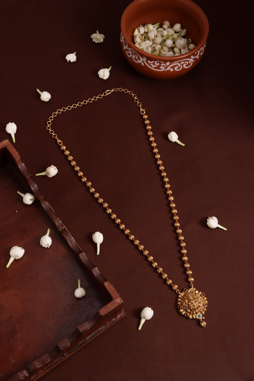 Traditional Lakshmi Temple Chain ( No Earrings ) - N4110