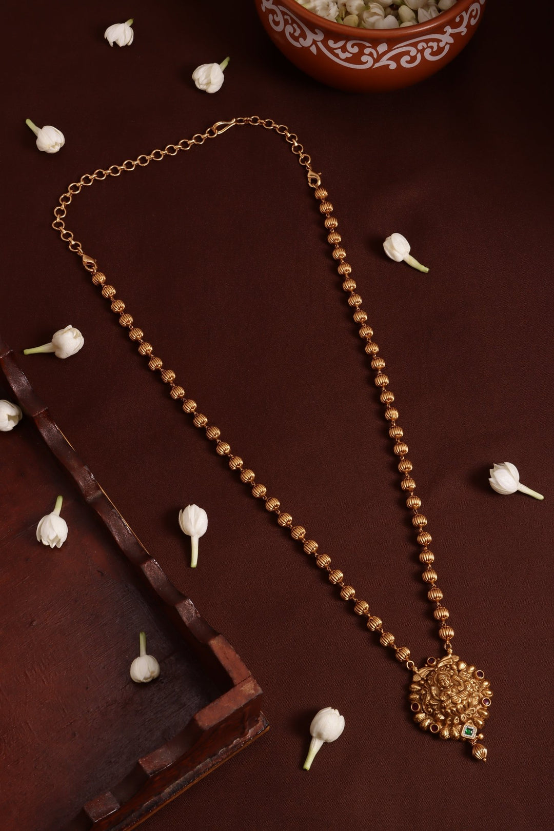 Traditional Lakshmi Temple Chain ( No Earrings ) - N4110