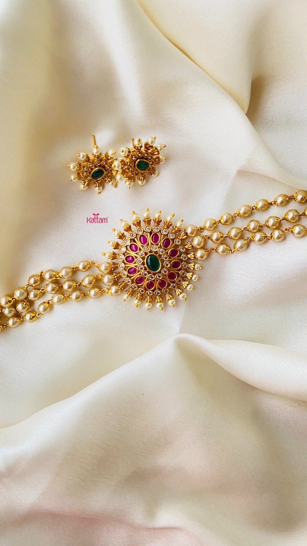 Pearl Choker Necklace Gold Pearl Chain With Price Gold Choker Set