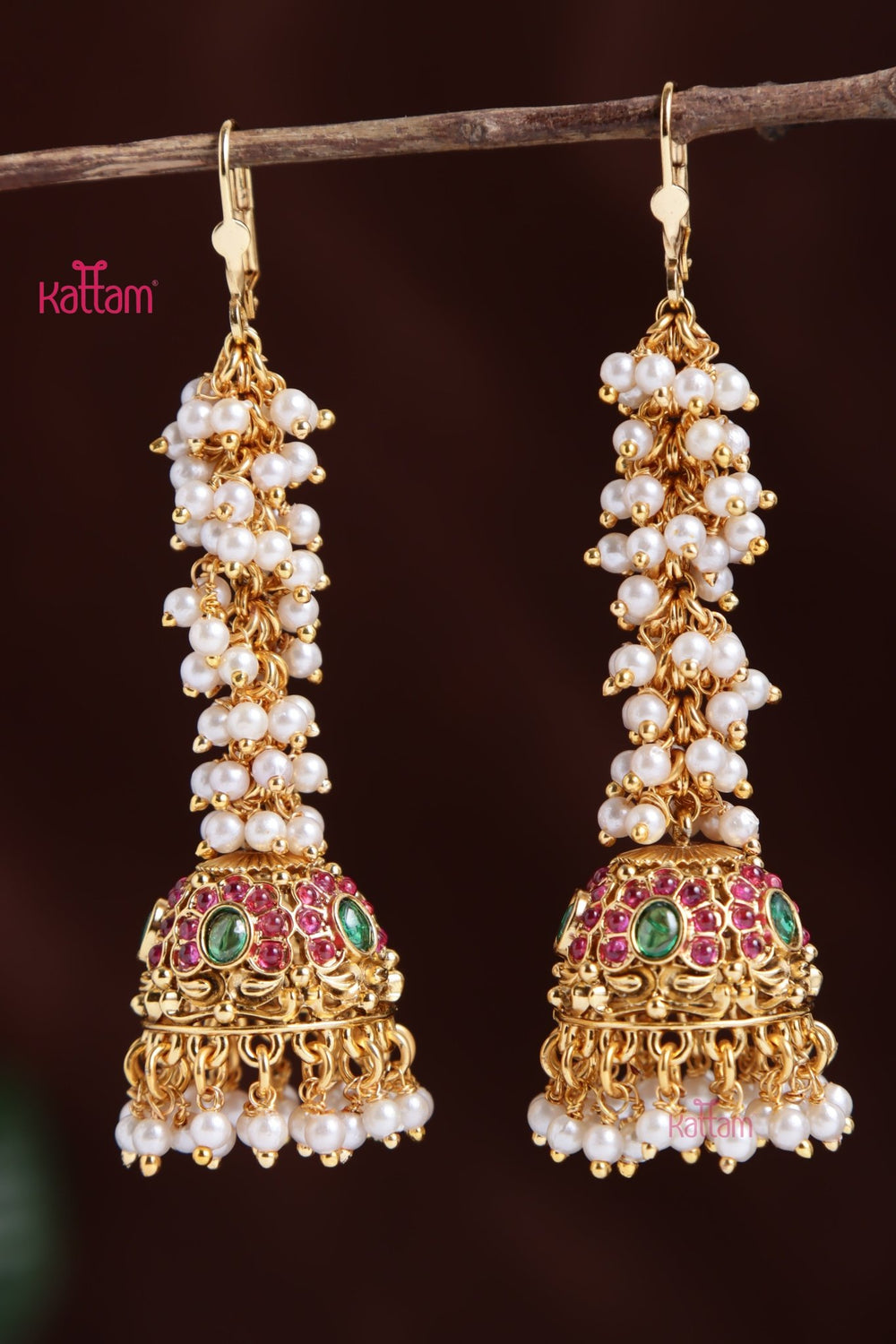 Trendy Pearl Hook Jhumka - E1025