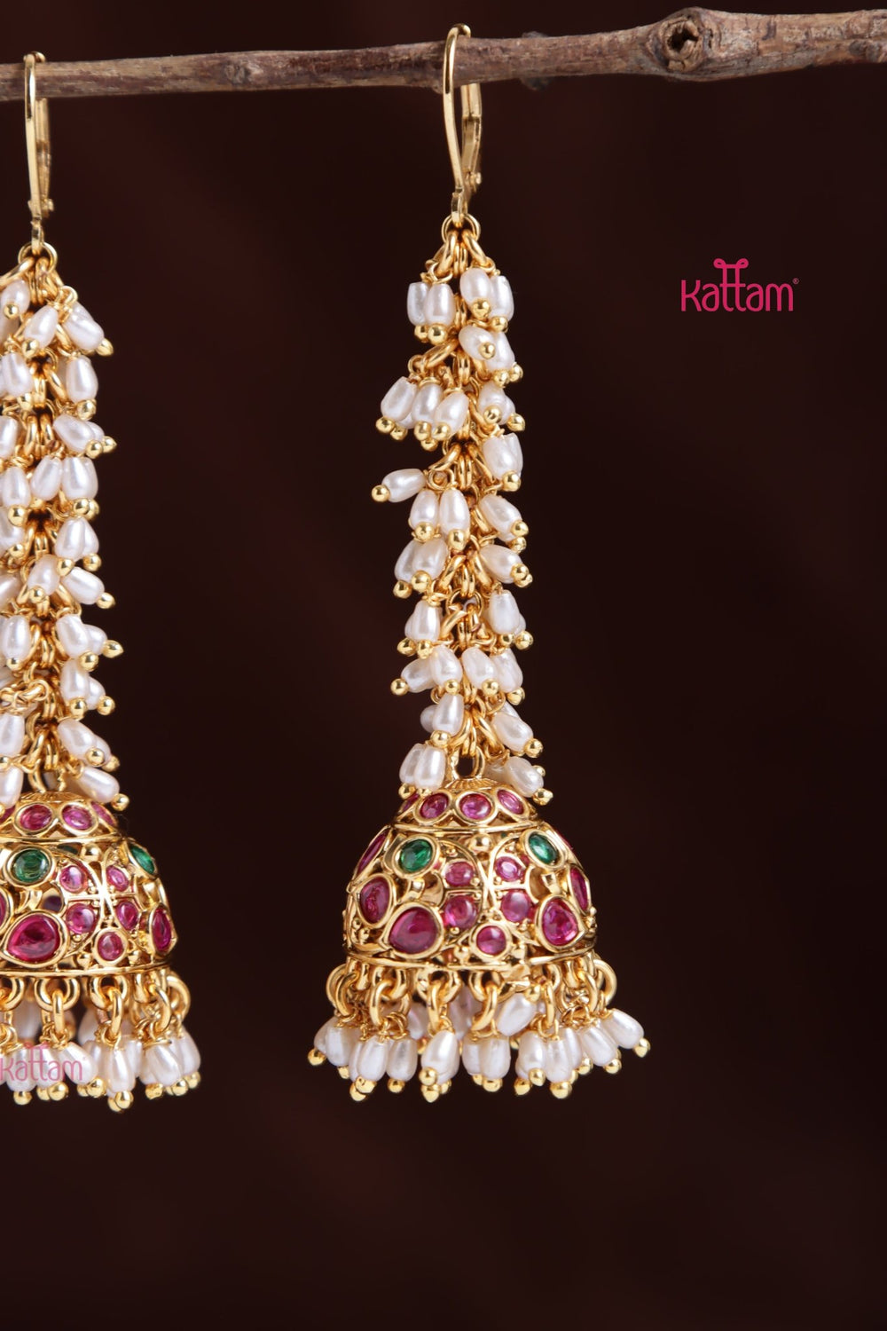Trendy RicePearl Hook Jhumka - E1026
