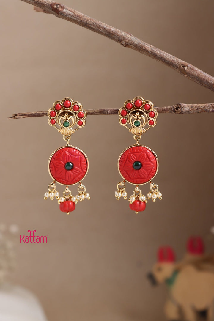 Triti Coral Peacock Earring - E1018