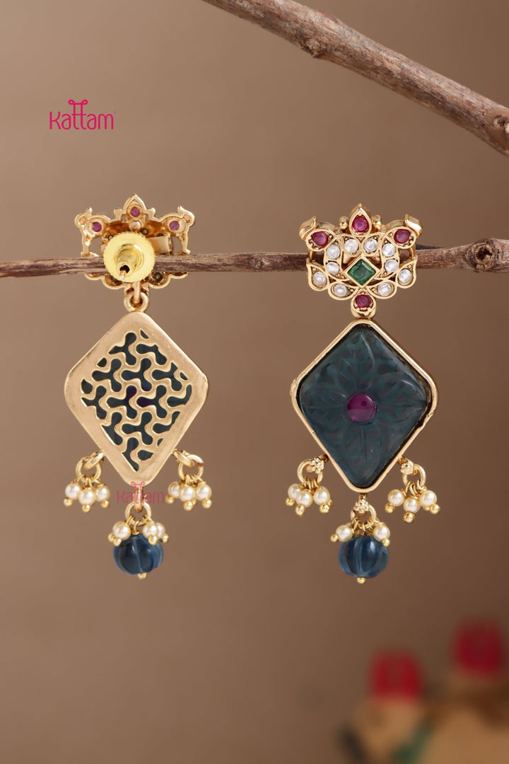 Triti Navy Peacock earring - E1015