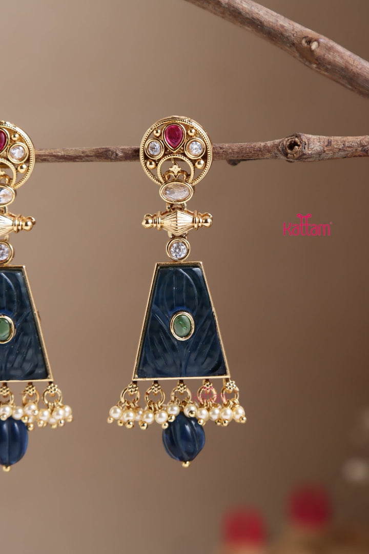 Triti Navy Statement Earring - E1020