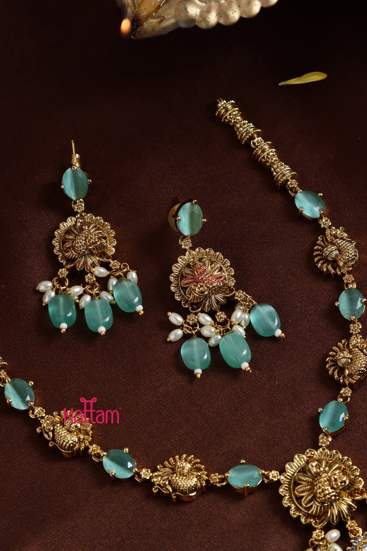 Turquoise Peacock Beaded Necklace - N3238